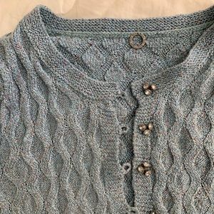 one girl who / blue flared sleeve sweater